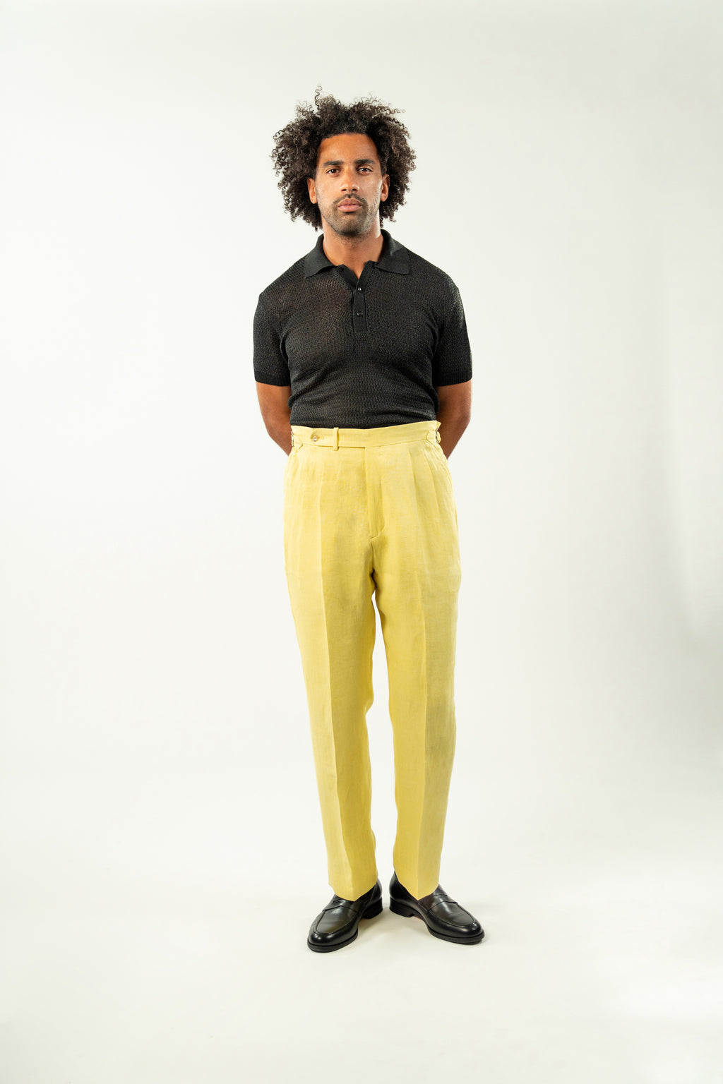 Patte prolongée 100% Lin - Jaune pastel