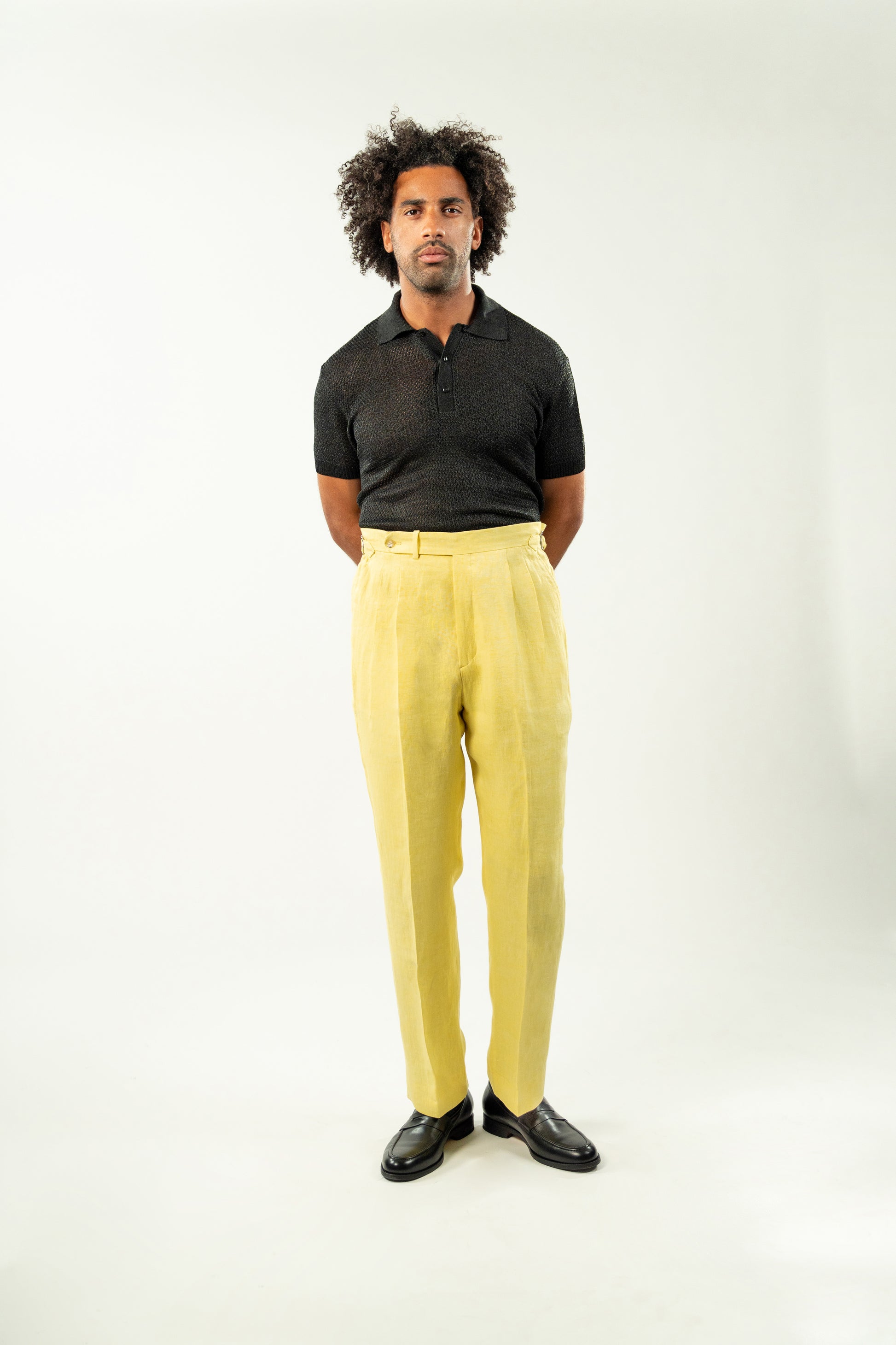 Patte prolongée 100% Lin - Jaune pastel