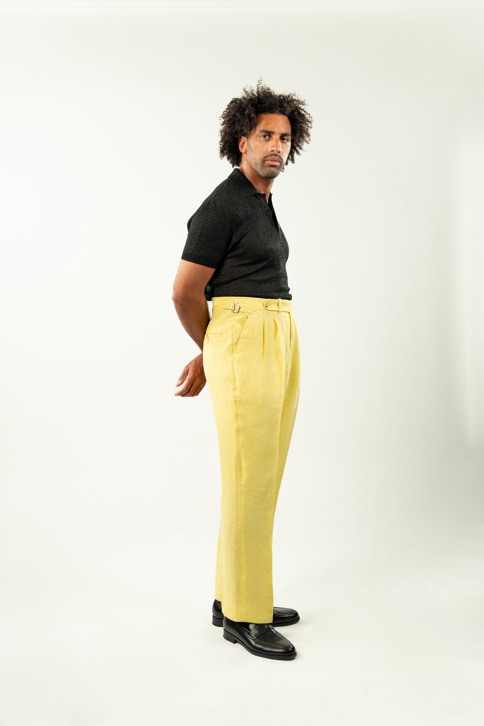 Patte prolongée 100% Lin - Jaune pastel
