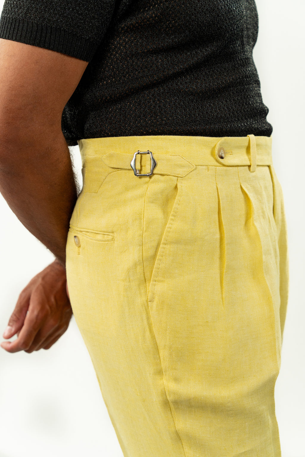 Patte prolongée 100% Lin - Jaune pastel