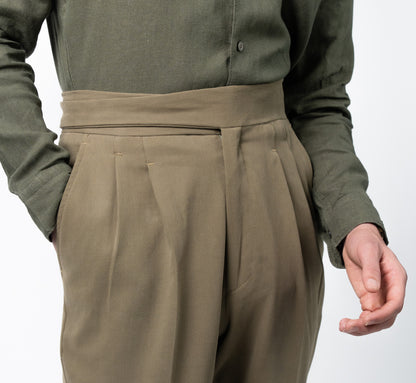 Gurkha vert kaki velours côtelé