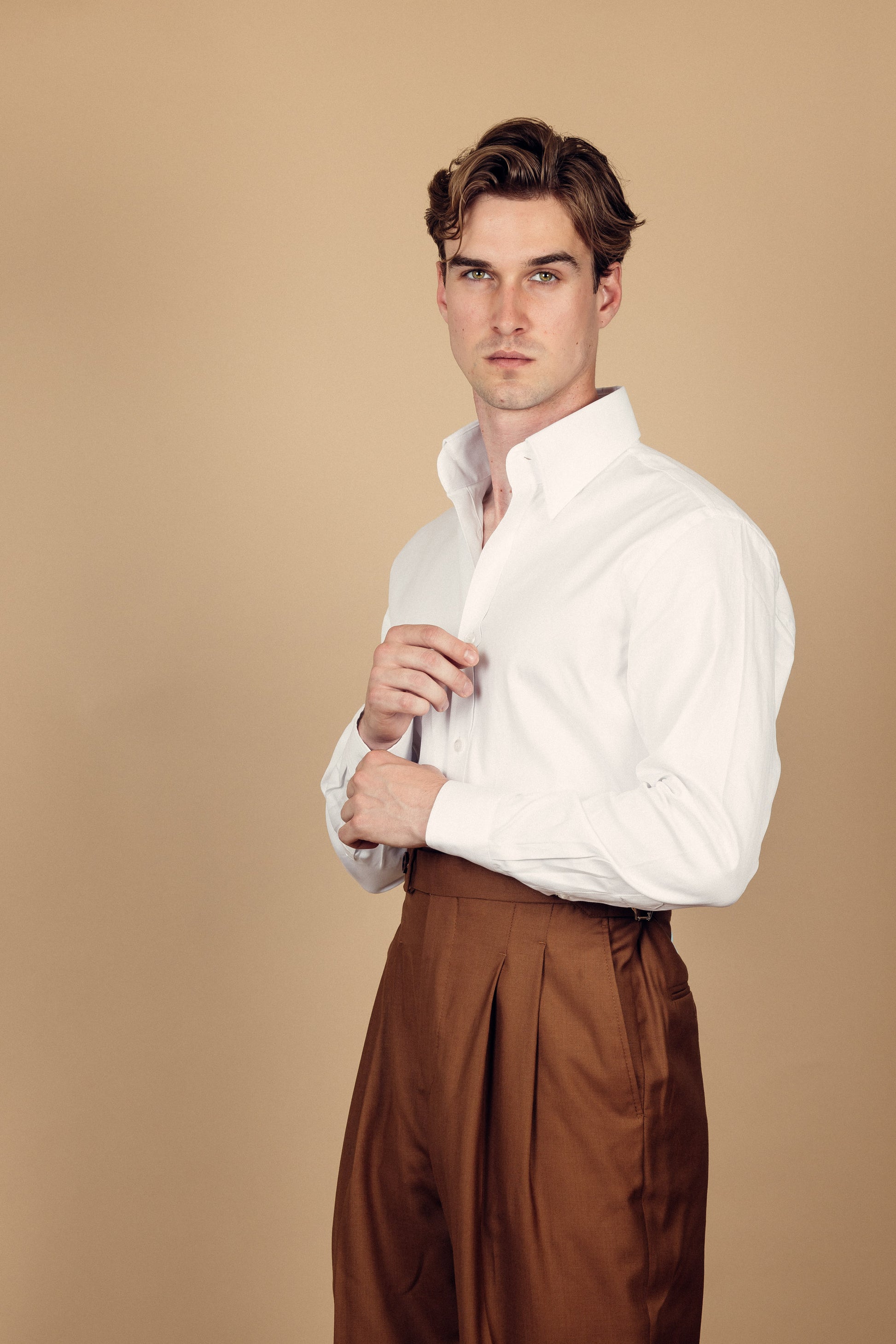 Chemise Allure - Blanche à motif chevron