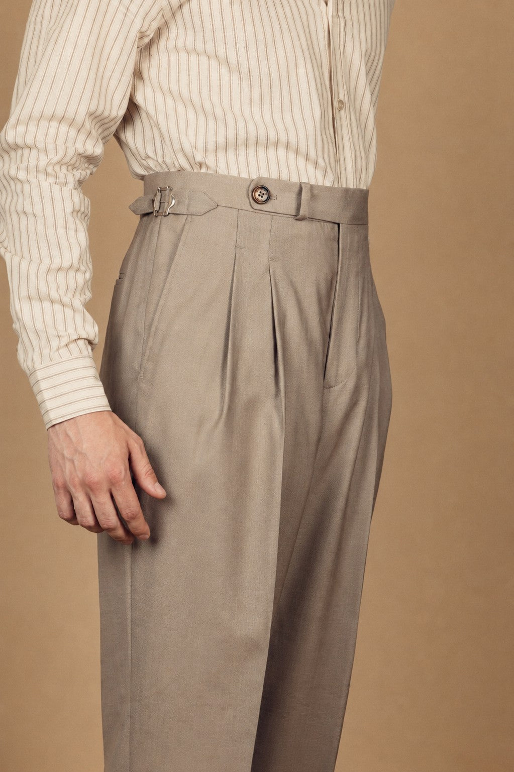 Chemise Allure - Sable rayé marron